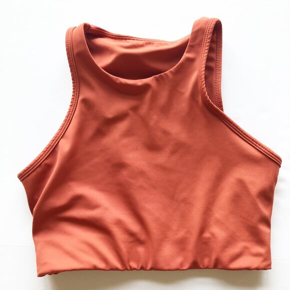 ALLFENIX Burnt Orange Crop Top Sports Bra Tank Womens Small - Picture 2 of 7